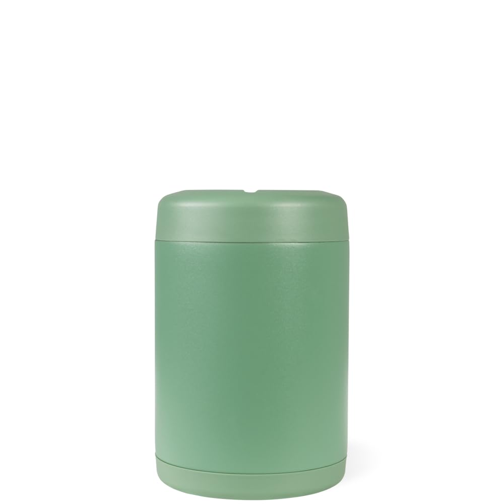 HydroJug Standard Can Cooler 12oz Sage, secure lid, prevents spills during travel.