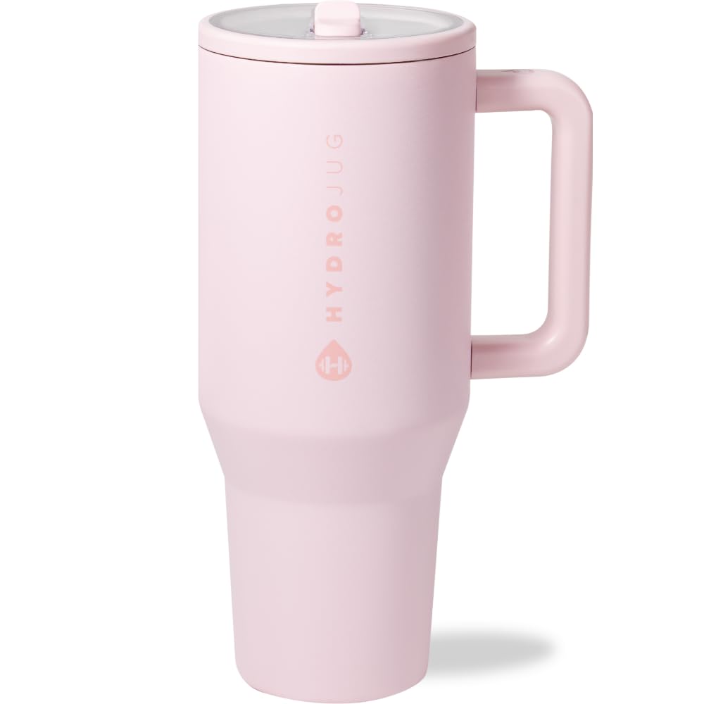 HydroJug Traveler 40oz bottle with handle keeps you hydrated on the go during commutes.