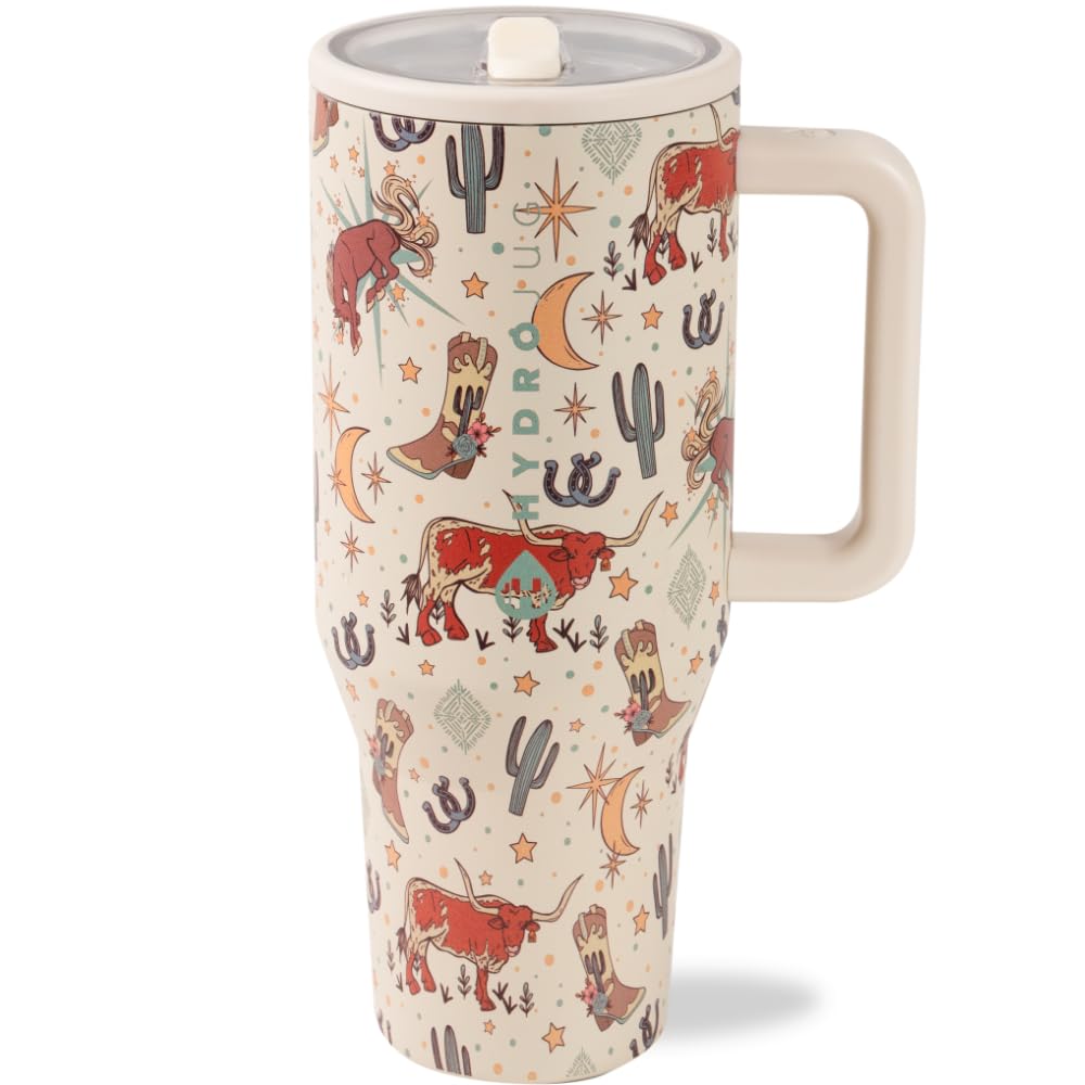 HydroJug Traveler 40 oz bottle with handle for easy transport.