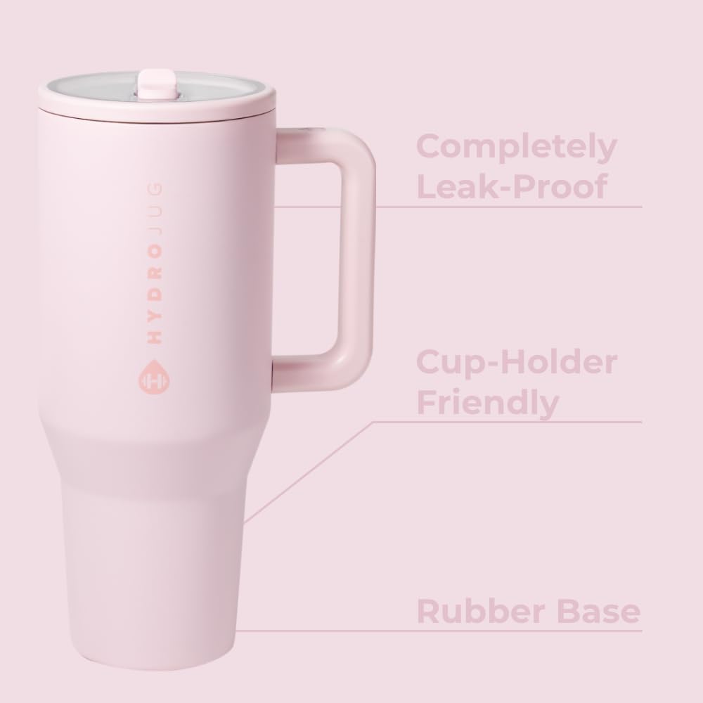 HydroJug Traveler ambidextrous lid supports easy sipping from either side.