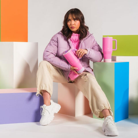 HydroJug Traveler fits in most cup holders for convenient hydration.