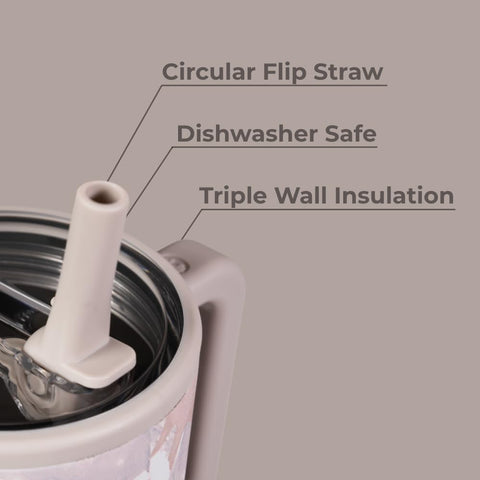 HydroJug Traveler flip straw closeup highlights spill-resistant sipping.