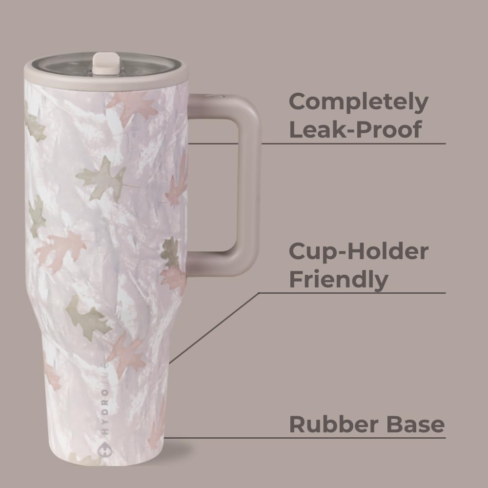 HydroJug Traveler with handle and lid demonstrates easy one-handed use.