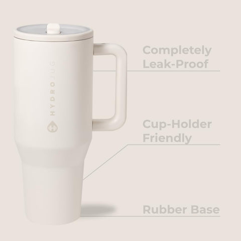 HydroJug Traveler's leak-proof base prevents spills during travel and workouts