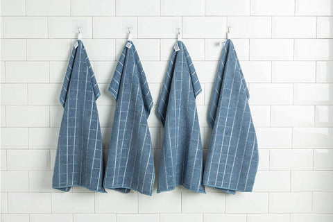 HYER KITCHEN towel soft texture closeup, gentle on glassware and surfaces.