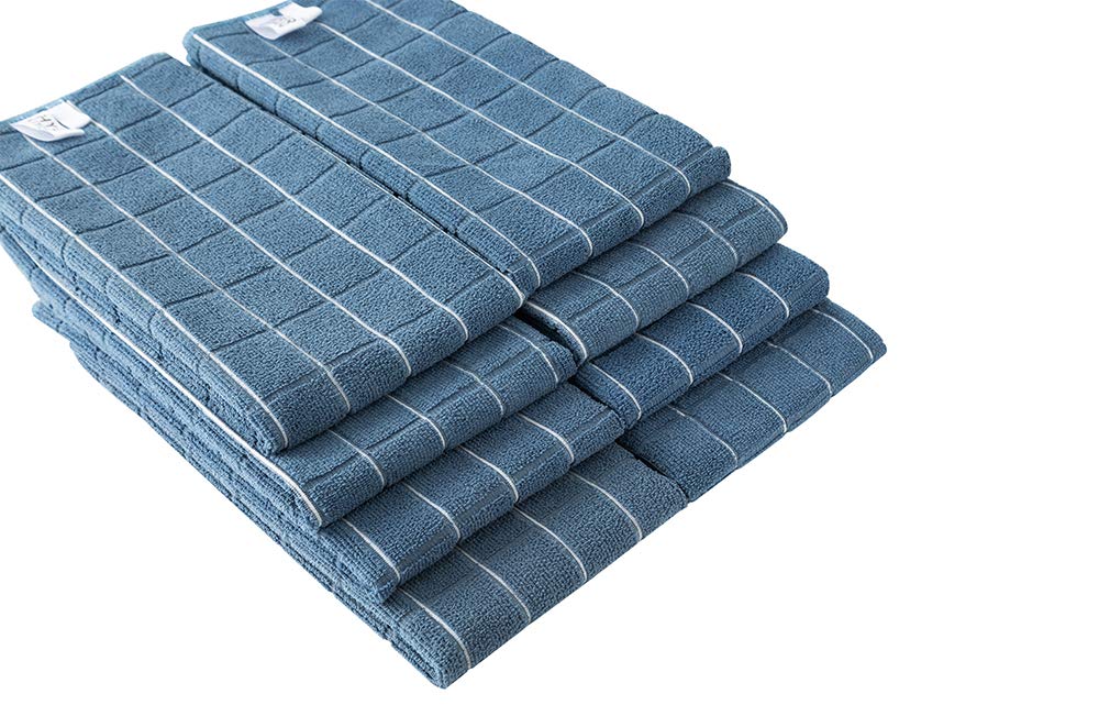 HYER KITCHEN microfiber towels closeup showing high absorbency for spills.