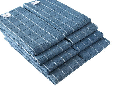 HYER KITCHEN microfiber towels closeup showing high absorbency for spills.