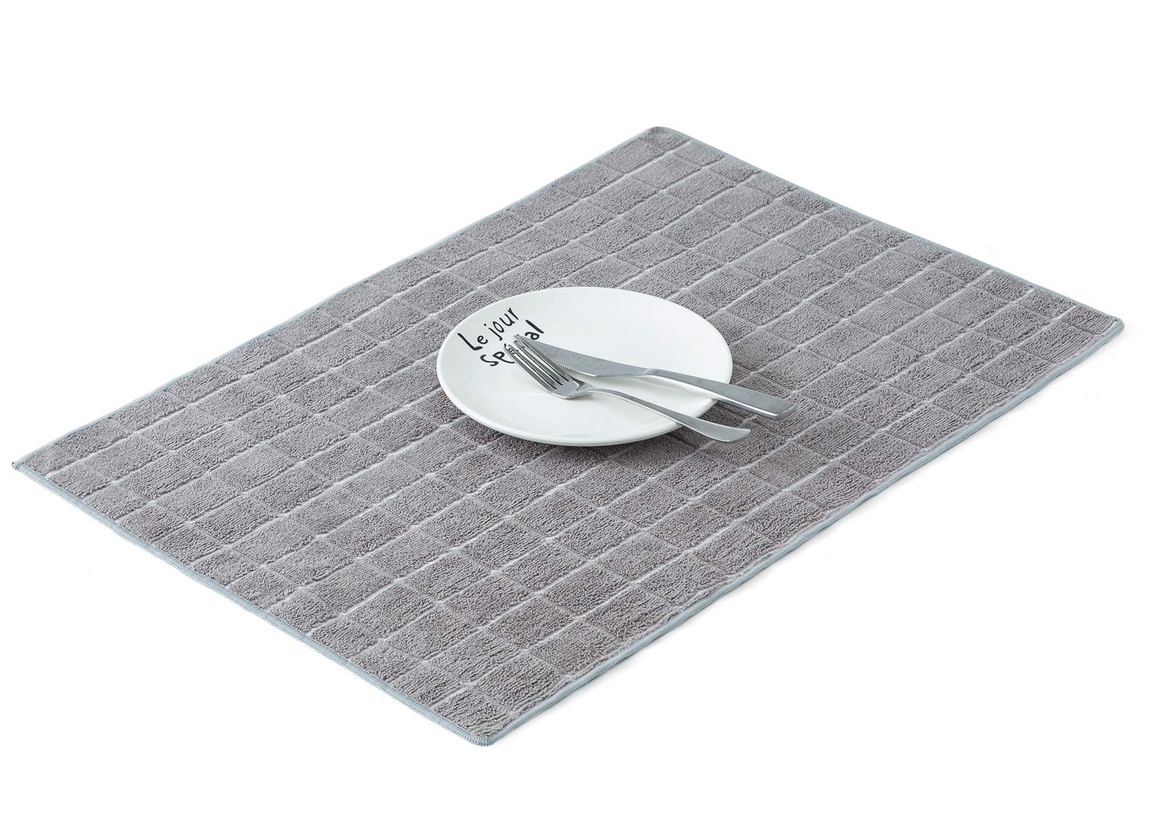 HYER KITCHEN lattice gray microfiber towels with durable stitching