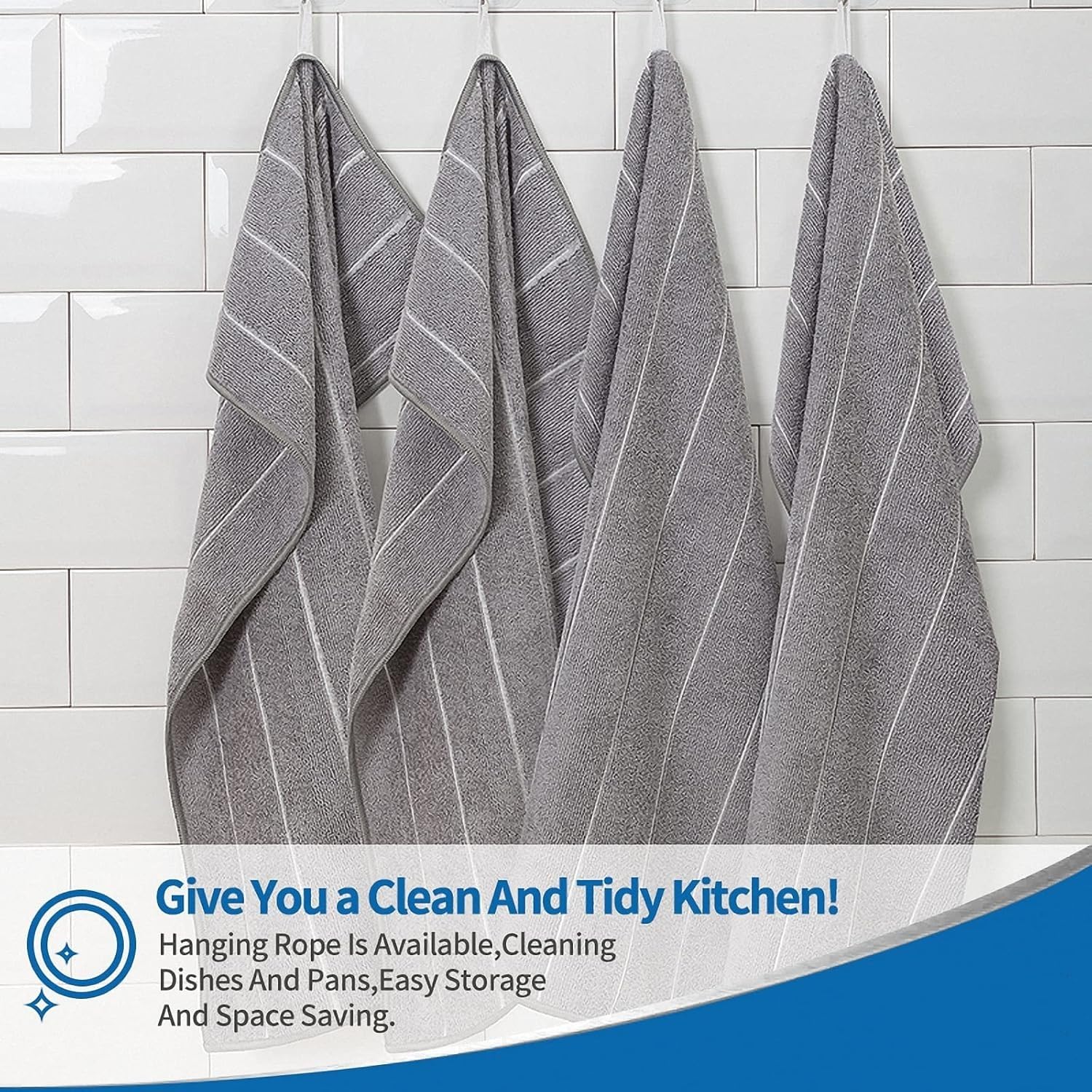 Oversized 26x18 HYER KITCHEN towel ready for large cleanup tasks.