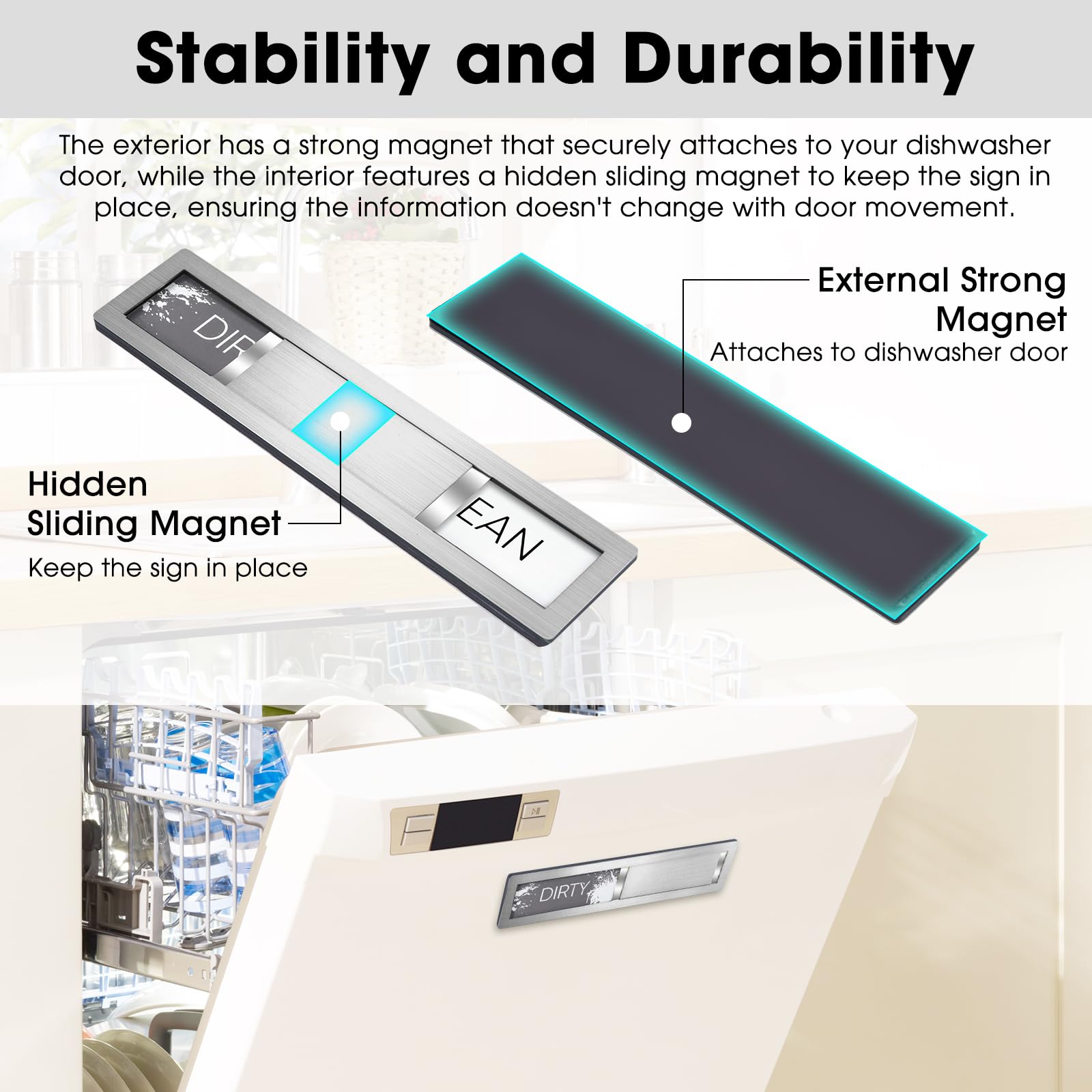 HYF DESIGN Double magnet locking keeps the indicator steady during door movement.