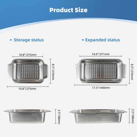 Hygie Rinse all-metal colander designed for washing fruits and vegetables.