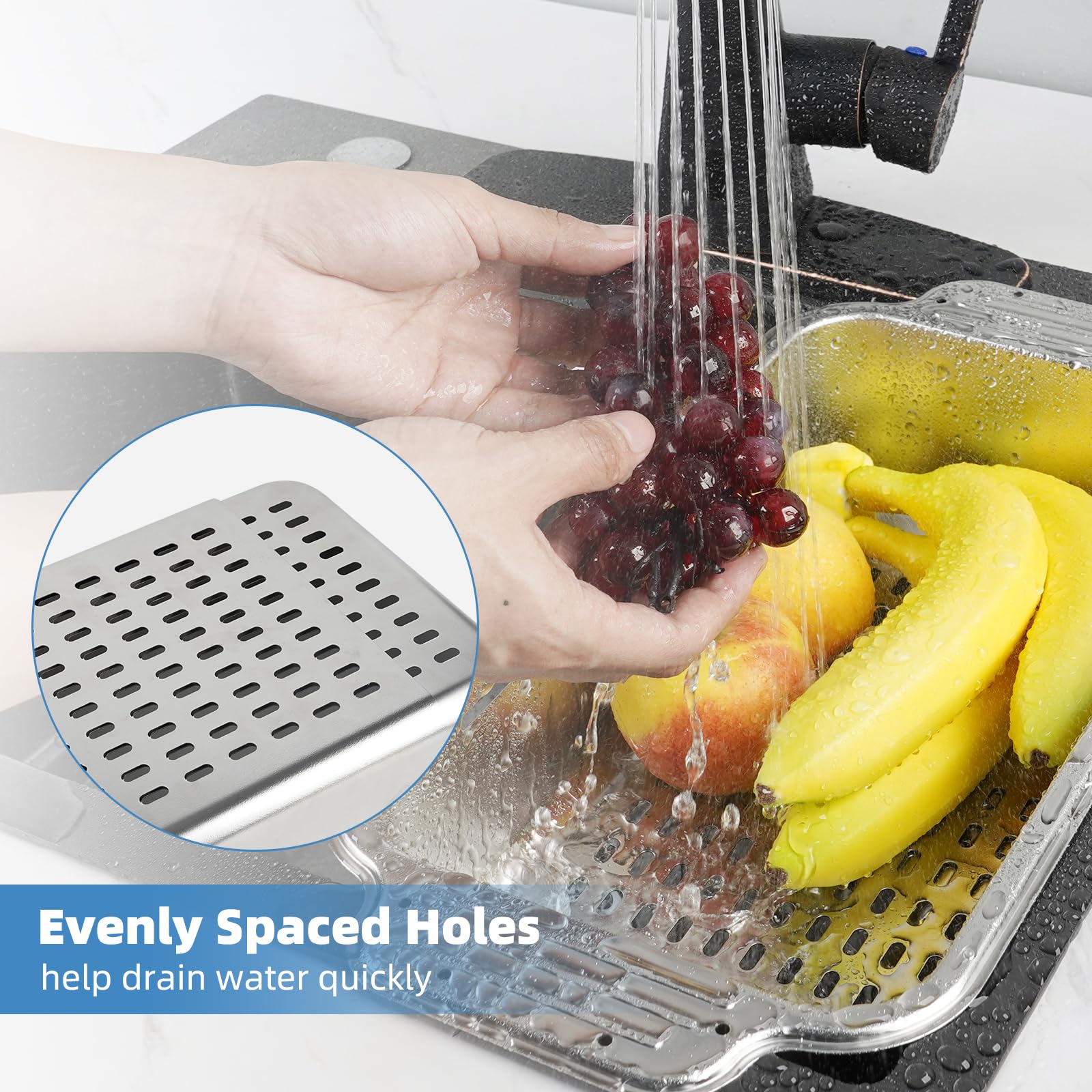 Hygie Rinse dishwasher-safe colander for quick cleanup.