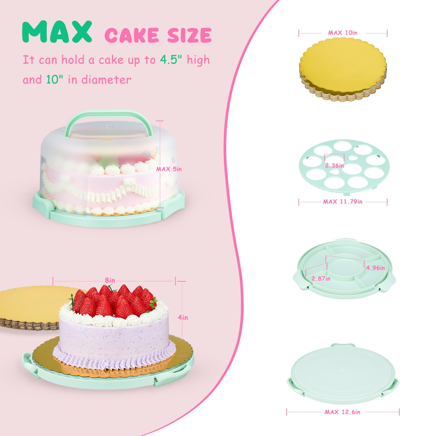 HYLCWTH 10-inch round cake on golden board for elegant presentation.
