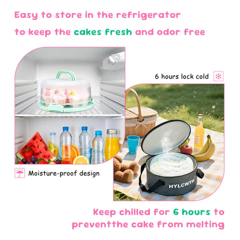 HYLCWTH portable cake tray ideal for picnics and events.