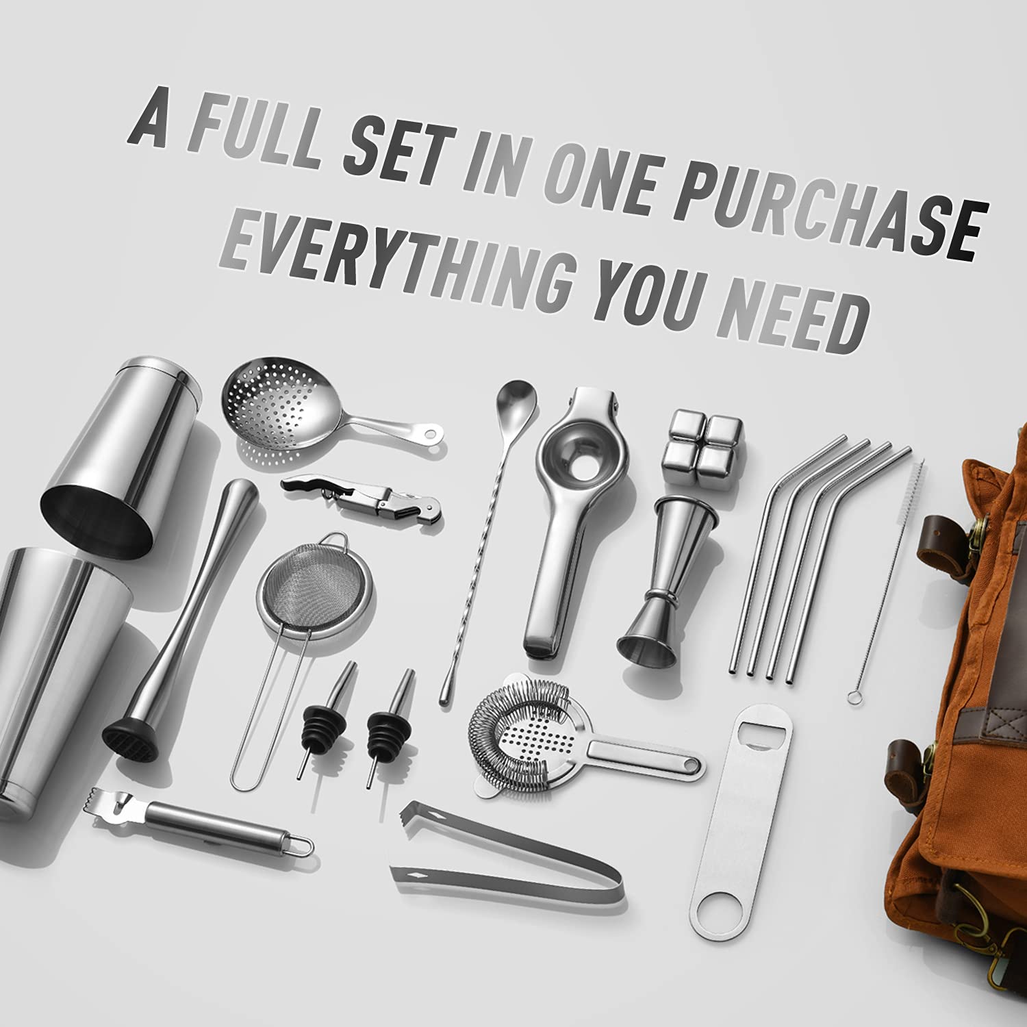 Hyoank bartender kit travel bag for portable bar setup