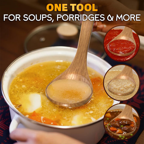 HYQO heat-resistant wooden spoon stays comfortable in hot pots