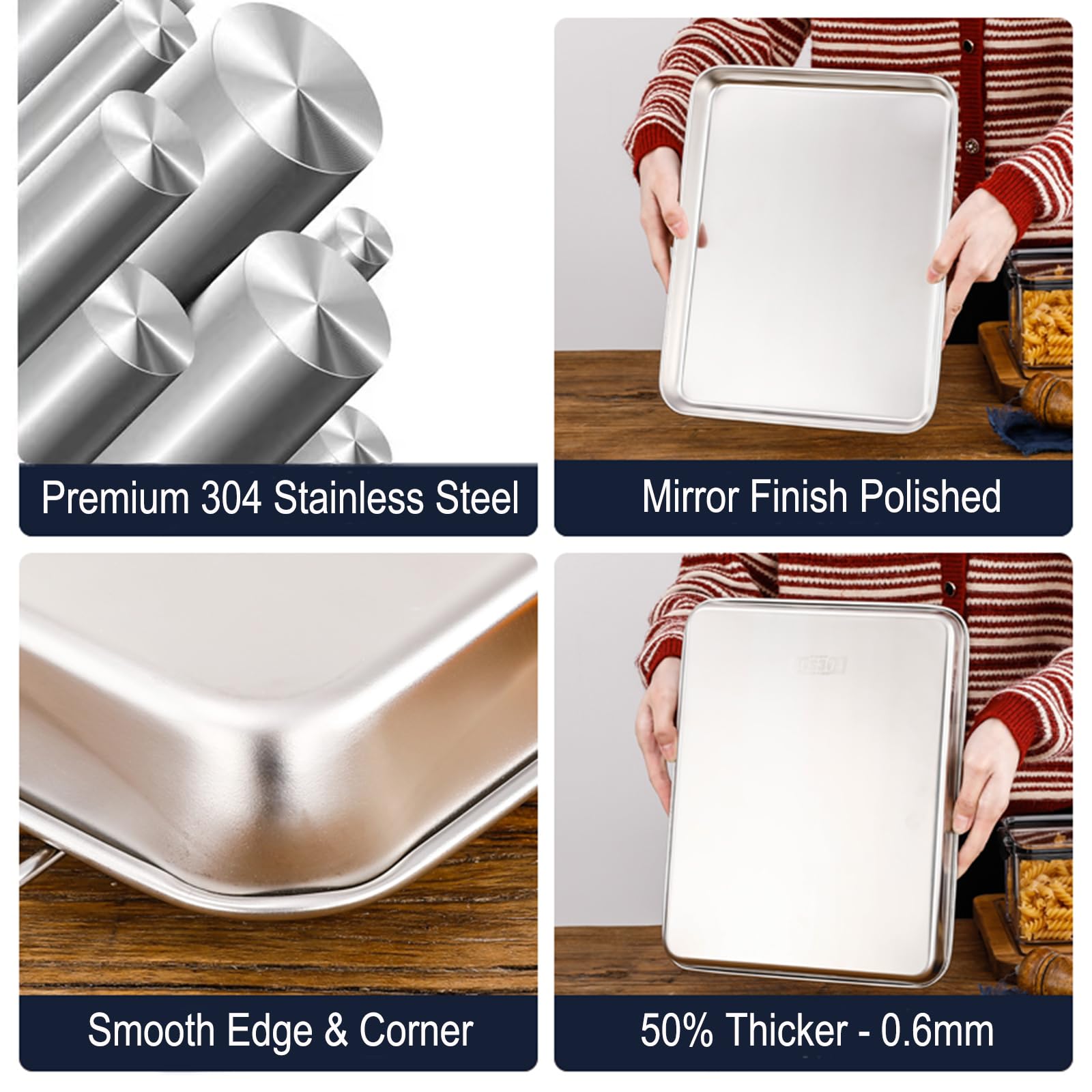 HYTK two-pack baking sheets for quick, organized meal prep.