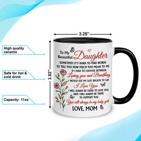 Hyturtle To My Daughter mug printed on both sides for clear messaging