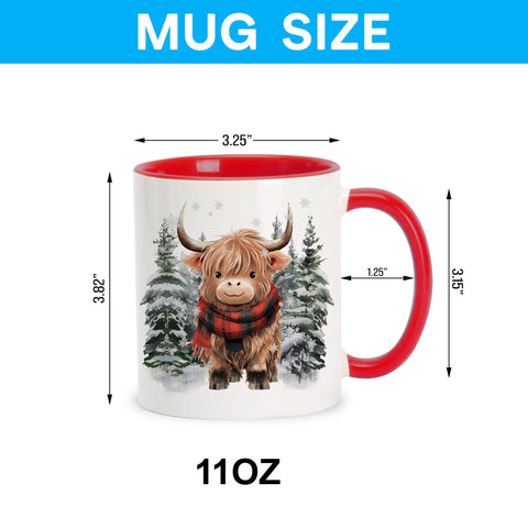 Hyturtle two-tone red/white mug with holiday snow scene