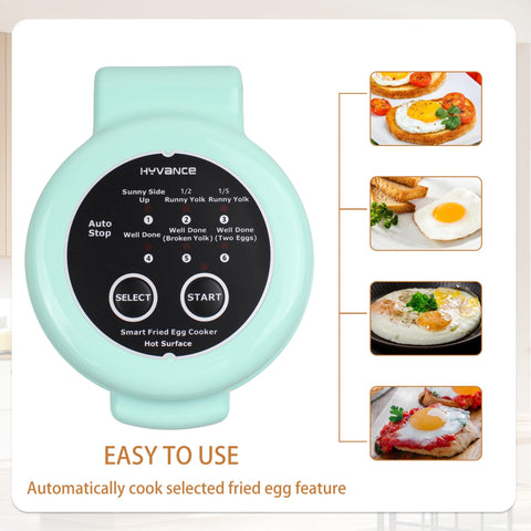 Hyvance egg cooker sunny-side up setting provides consistent yolk results