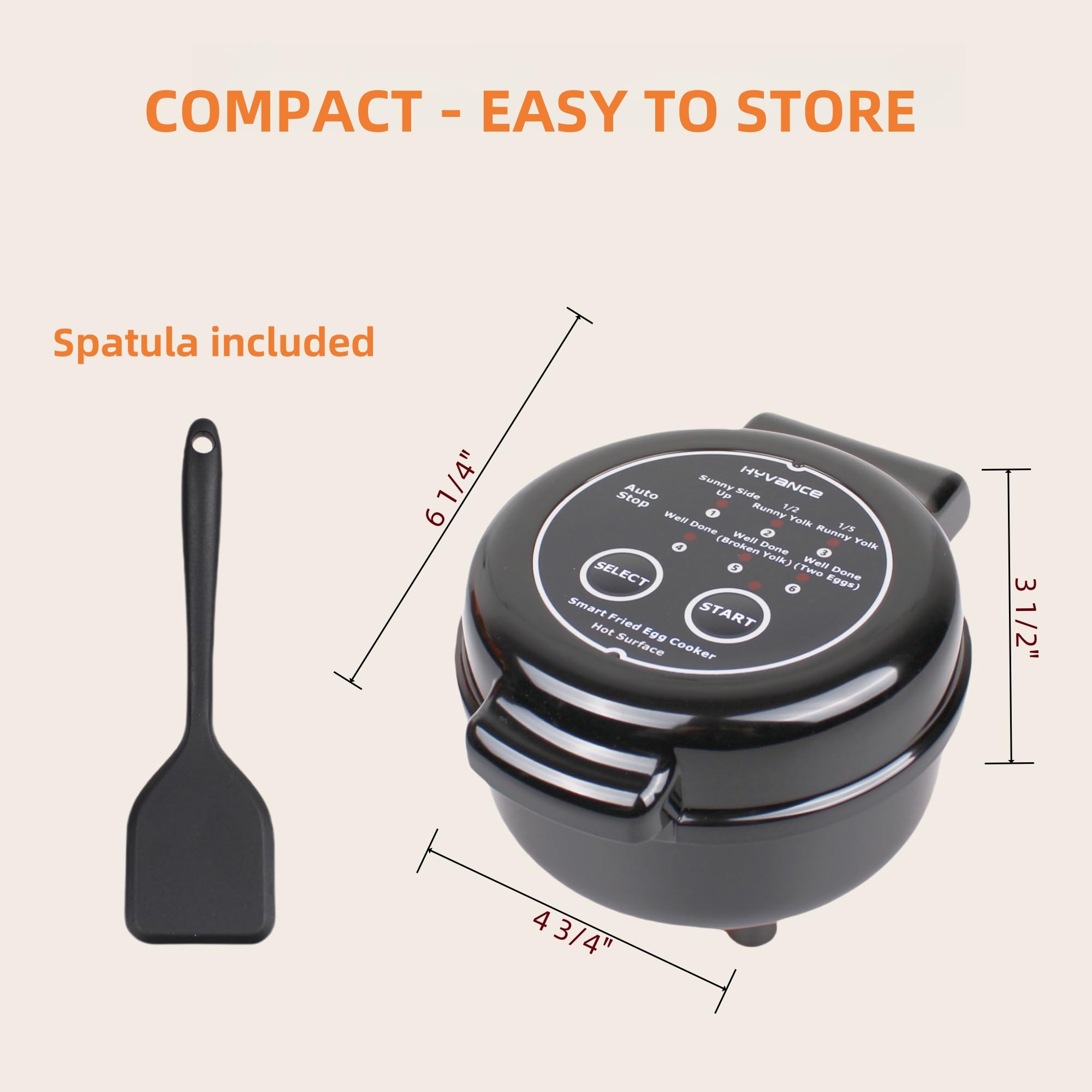 Hyvance Smart Fried Egg Cooker alarm function helps time your egg perfectly.
