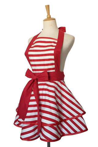 Hyzrz red apron with adjustable neck strap ensures a comfortable fit.