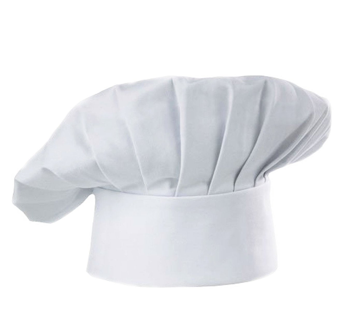 Hyzrz white baker hat with elastic band fits most heads for a professional look