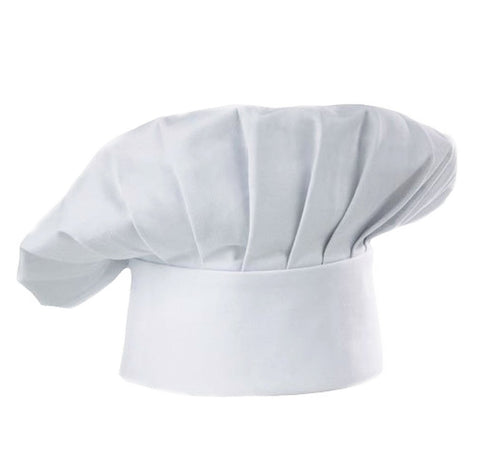 Hyzrz white baker hat with elastic band fits most heads for a professional look