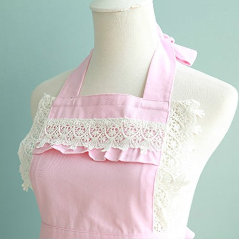 Hyzrz pink kitchen apron with adjustable ties for a comfortable fit.