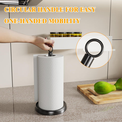 HZE weighted base with non-slip pad stabilizes towels on counters