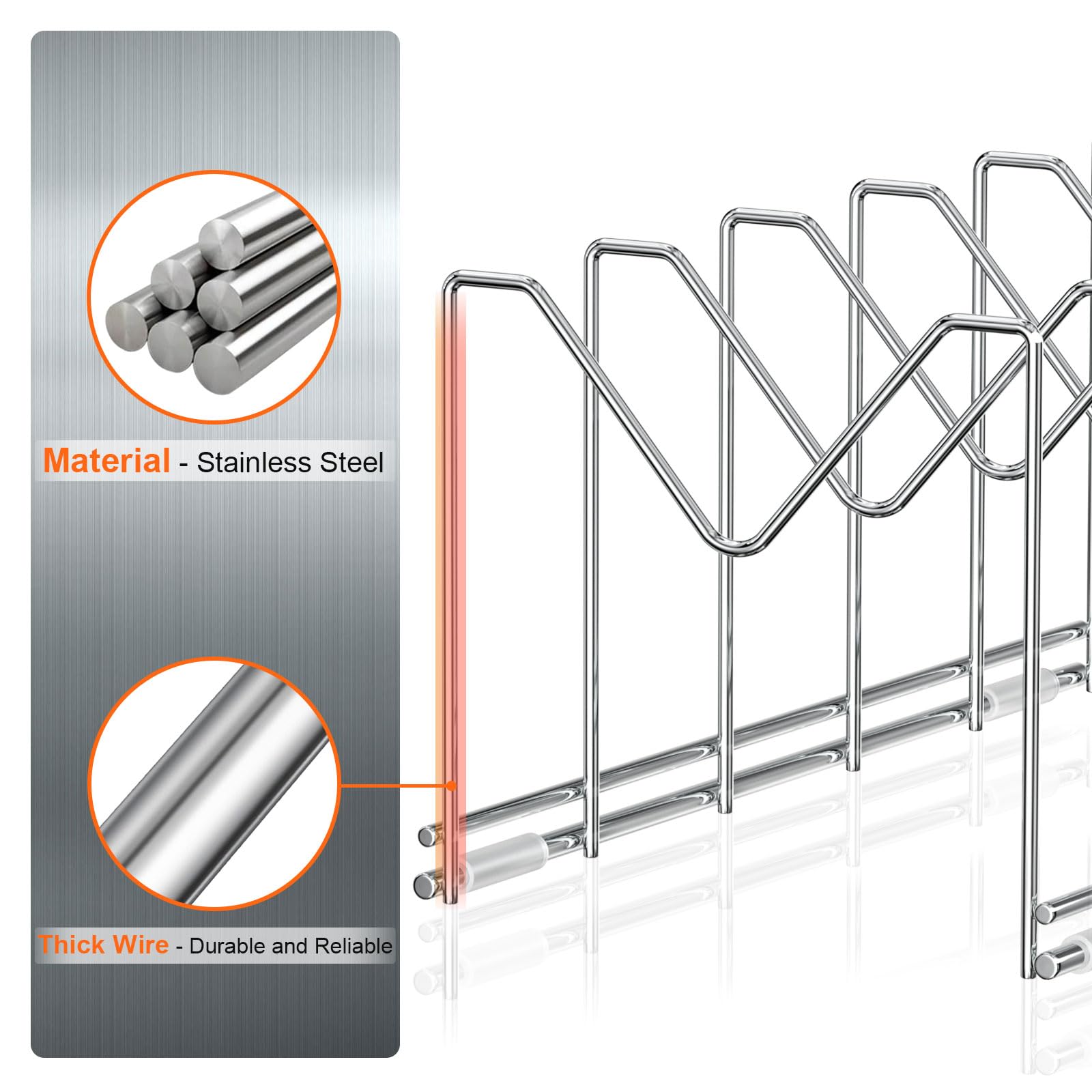 HzTinT stainless steel lid rack supports heavy lids with stability up to 22 lb.