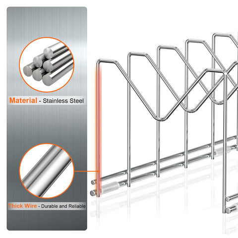 HzTinT stainless steel lid rack supports heavy lids with stability up to 22 lb.