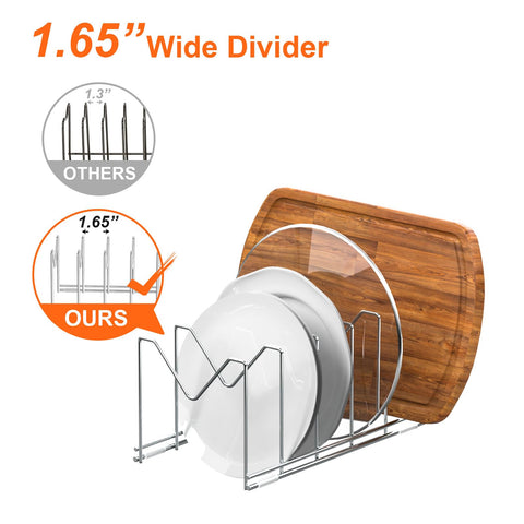 HzTinT V-slot design lid organizer fits varied lid handles for flexibility.
