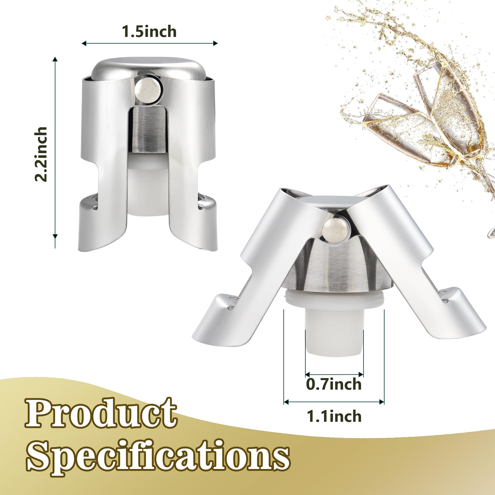 I-MART reusable stopper with chrome finish for repeated wine sealing.