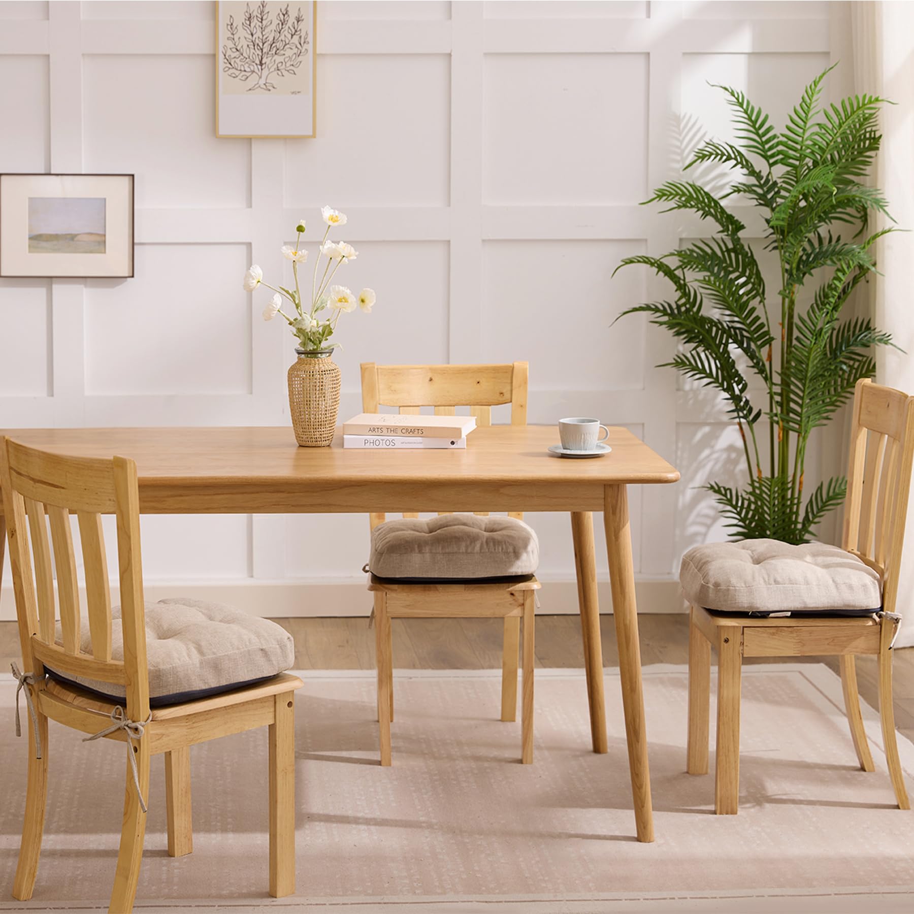 IASEAHK chair cushions, beige, ideal for dining and home offices.