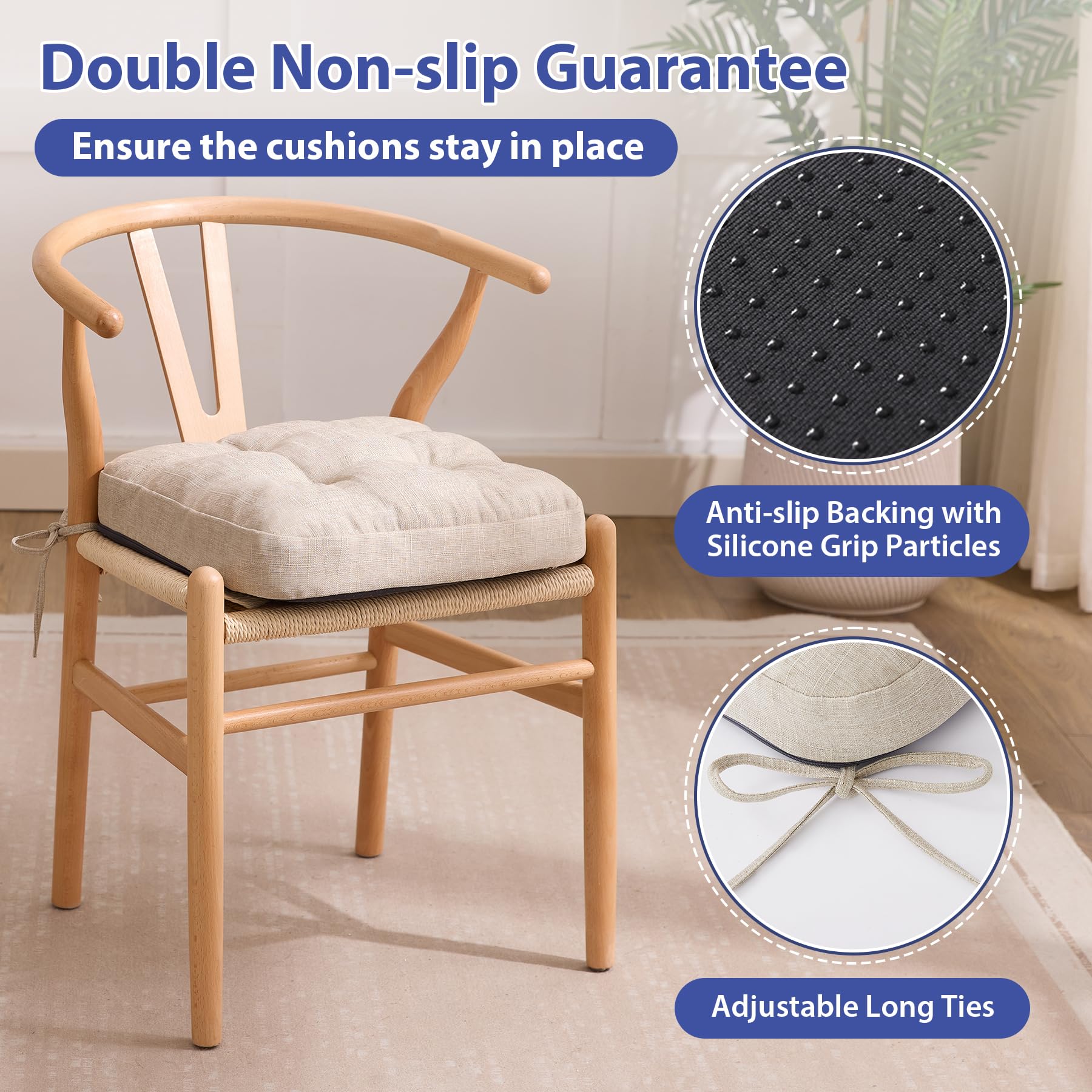 IASEAHK removable cover cushions, beige, easy machine-wash maintenance.