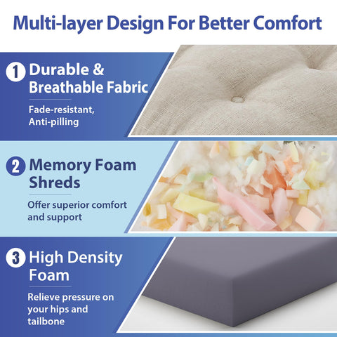 IASEAHK beige cushions with universal fit for most chairs.