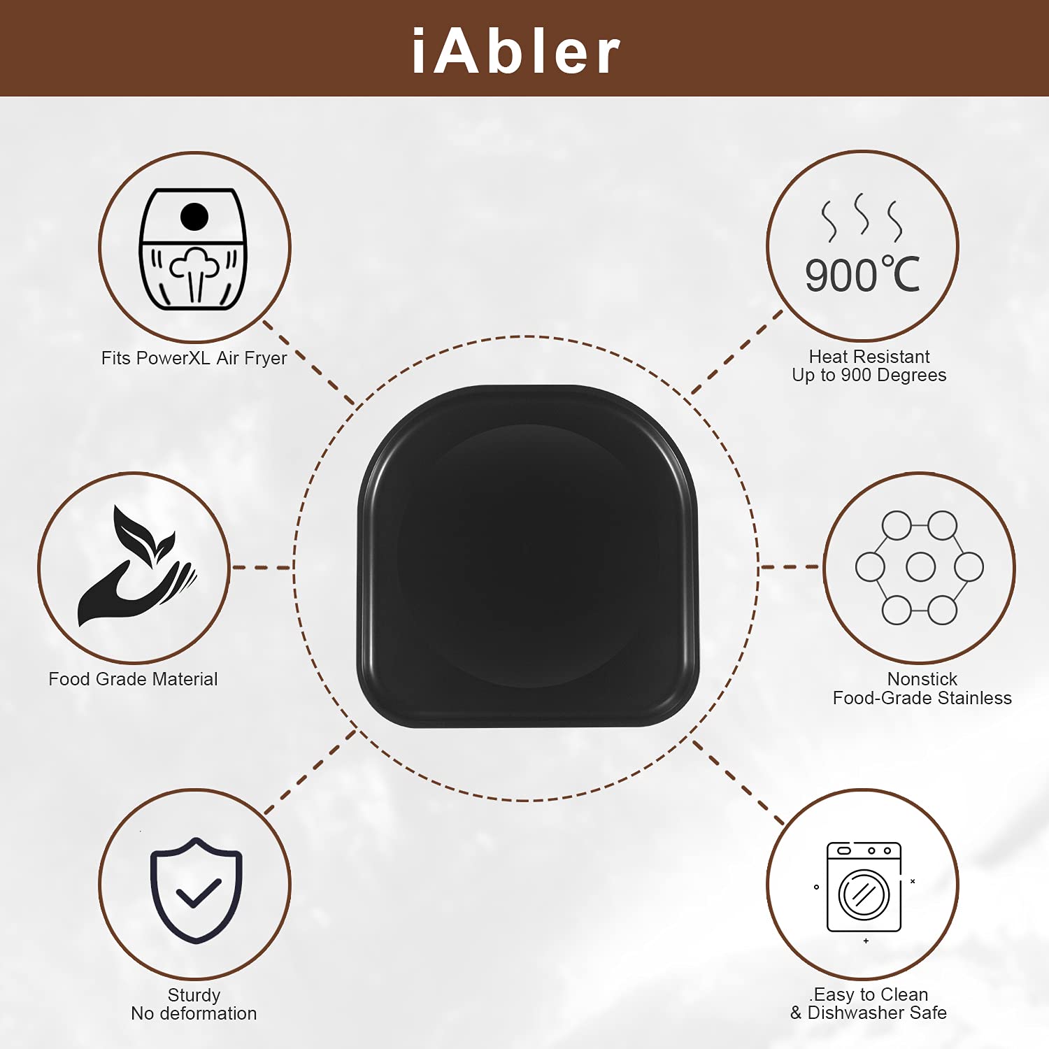 iabler original air fryer drip tray for PowerAirFryer Pro 6qt keeps juices away from heating element