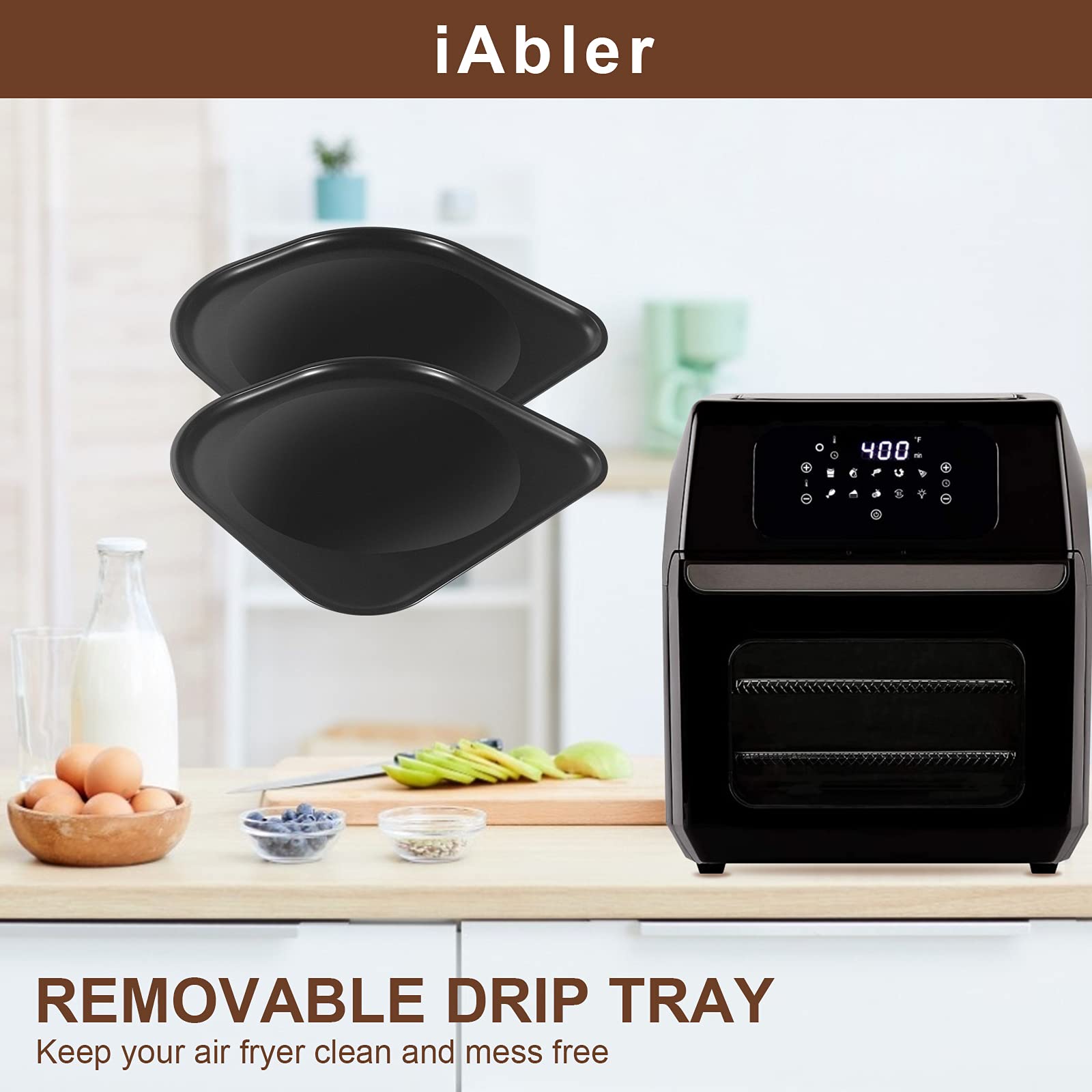 iabler original air fryer drip tray for PowerAirFryer Pro 8qt helps prevent soggy bottoms