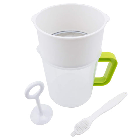 iaesthete multiple usage food strainer assembly shows a versatile kitchen tool for liquids and pulp separation