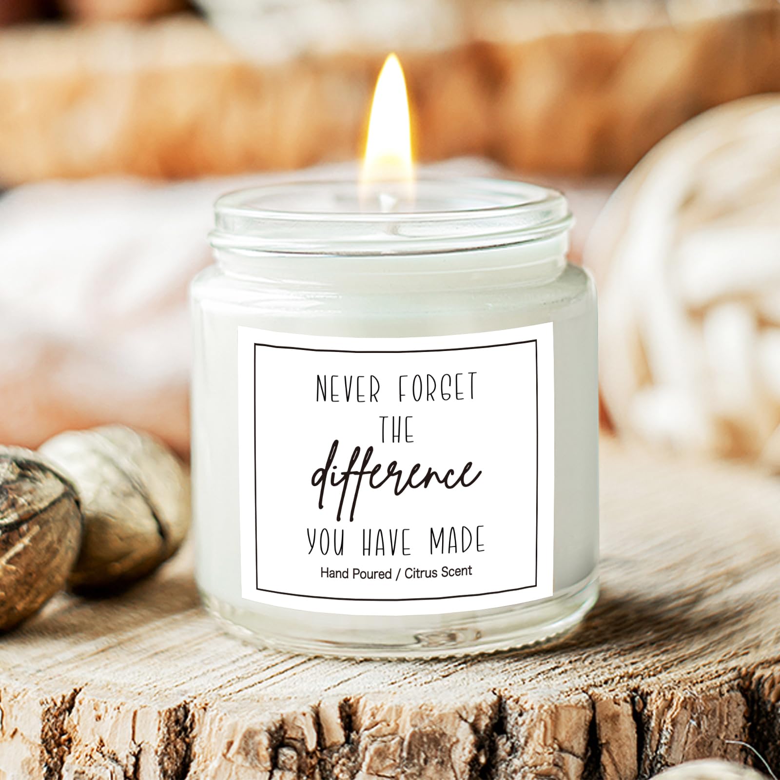 IAOVUEBY candle Never Forget creating a calm, reflective mood