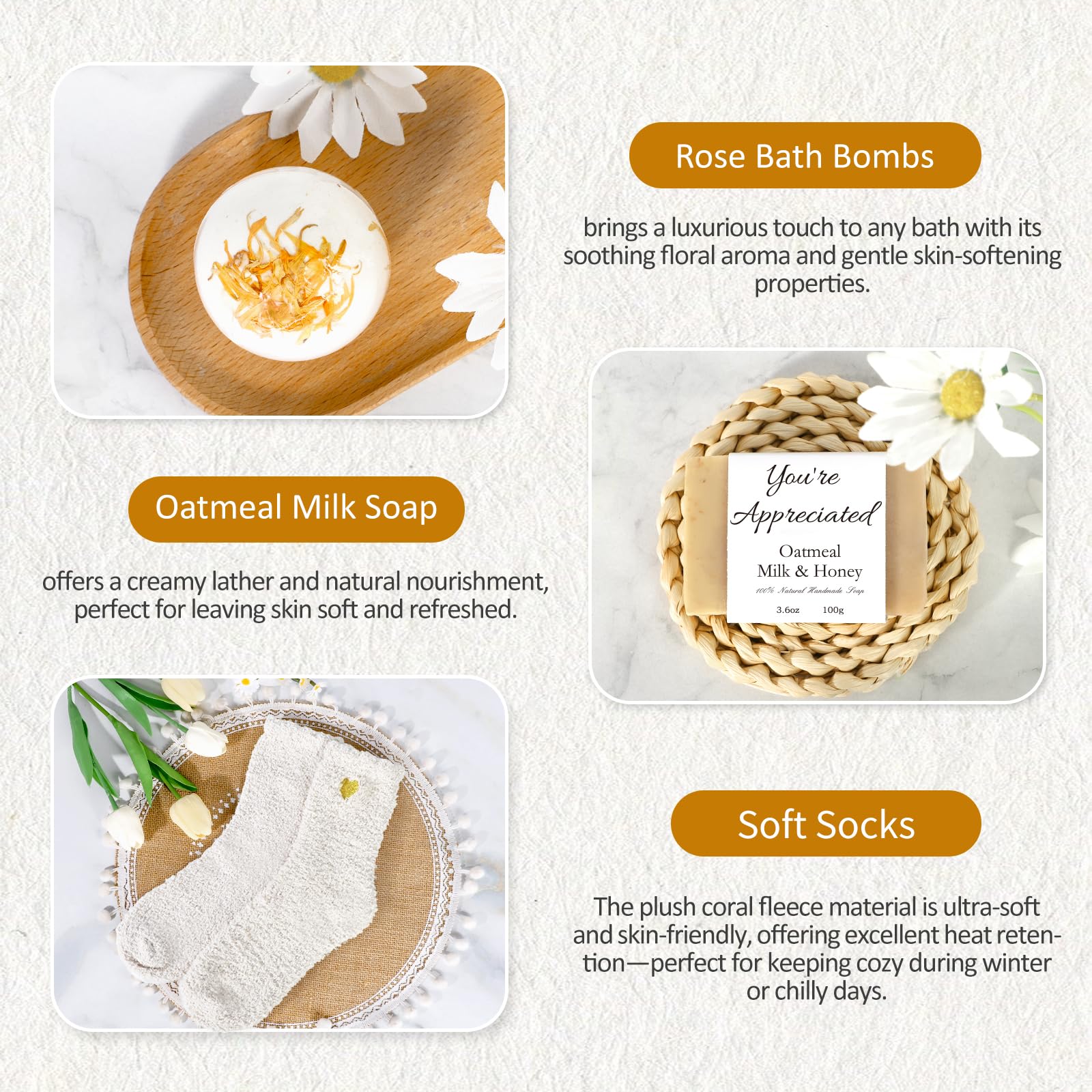 iAOVUEBY Rose bath bomb with Beyond Grateful sticker for a luxurious bath