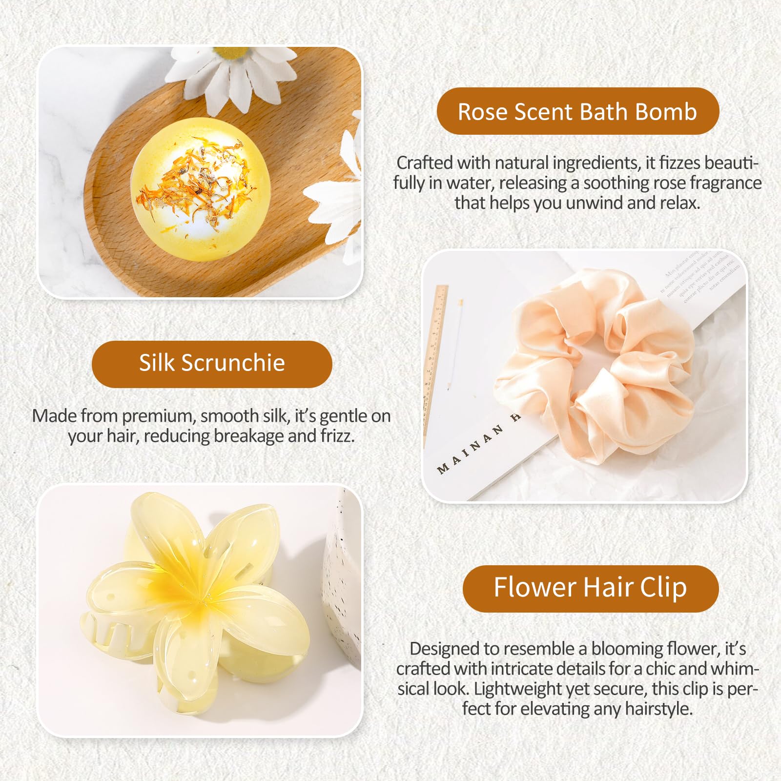 iaovueby silk scrunchie keeps hair neat while coordinating outfits.