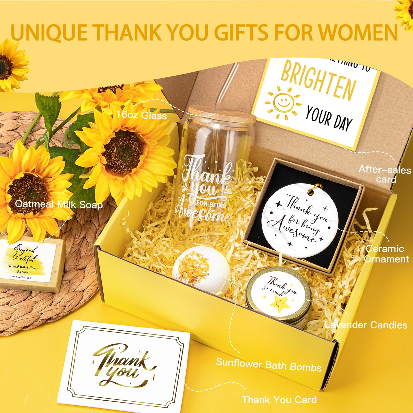 iaovueby Thank You Glass 16oz for daily use and gratitude reminders