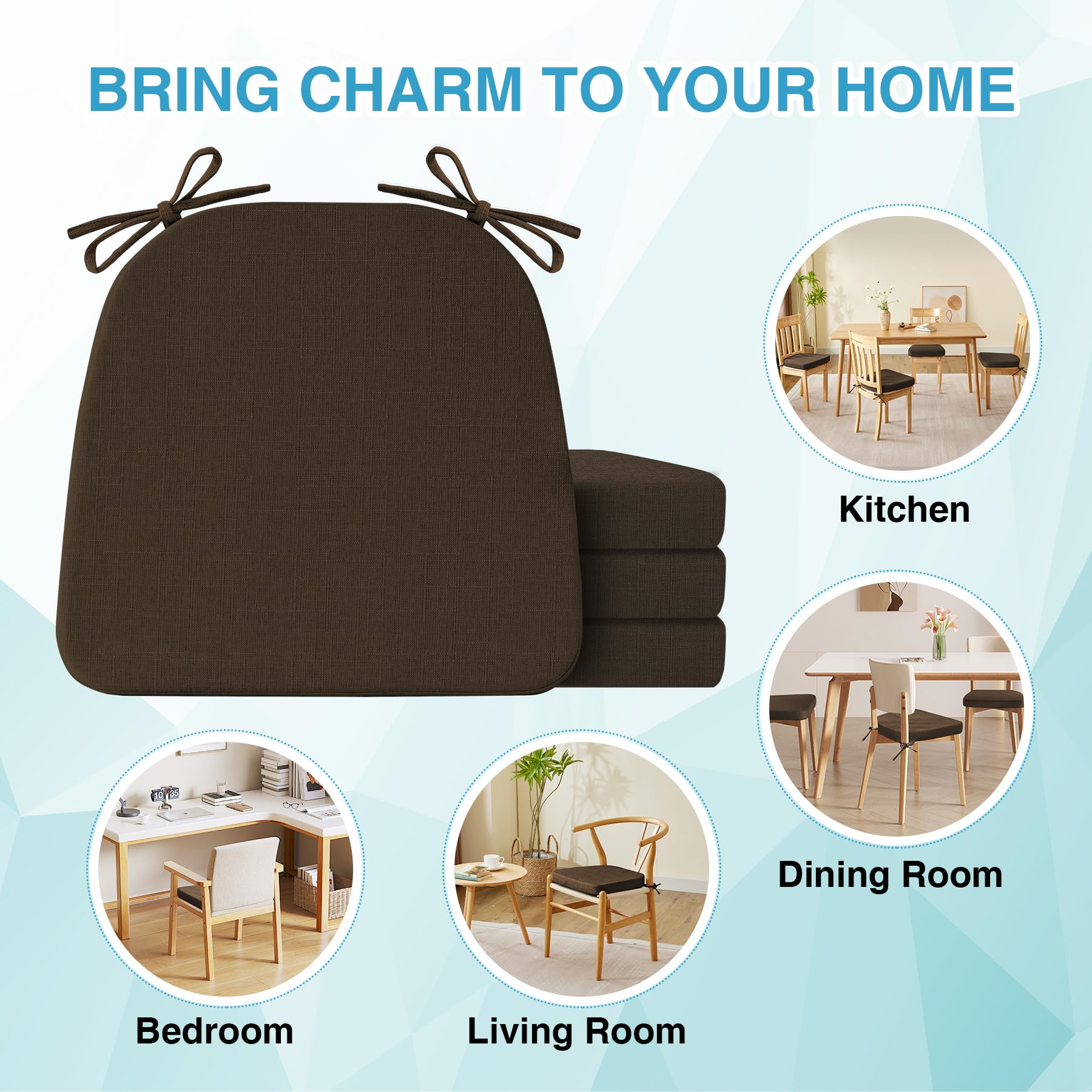 IASEAHK indoor-use chair cushions provide comfortable support during meals.