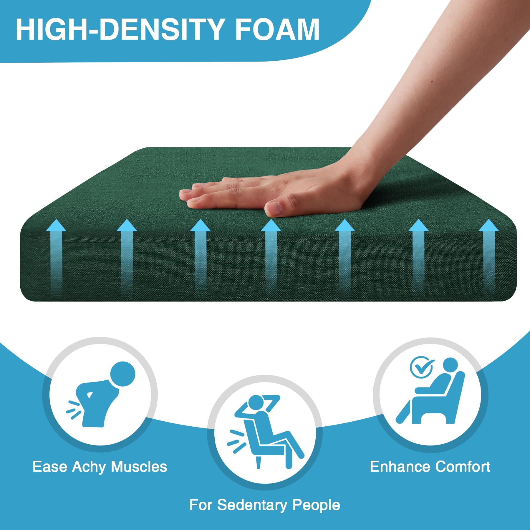 IASEAHK cushion with non-slip bottom stays securely in place.