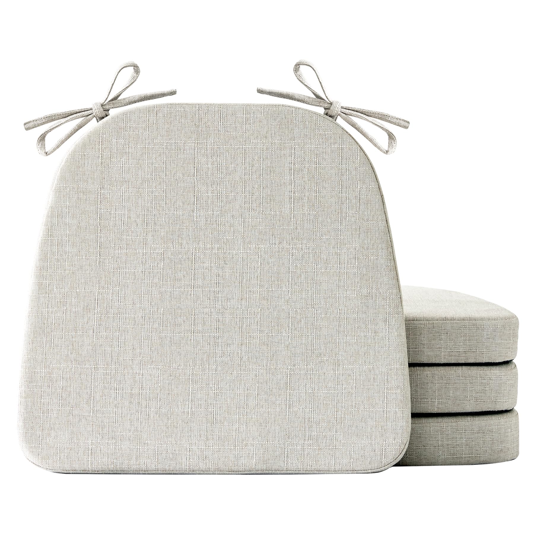 IASEAHK chair cushions set4 beige front view showing contoured foam support
