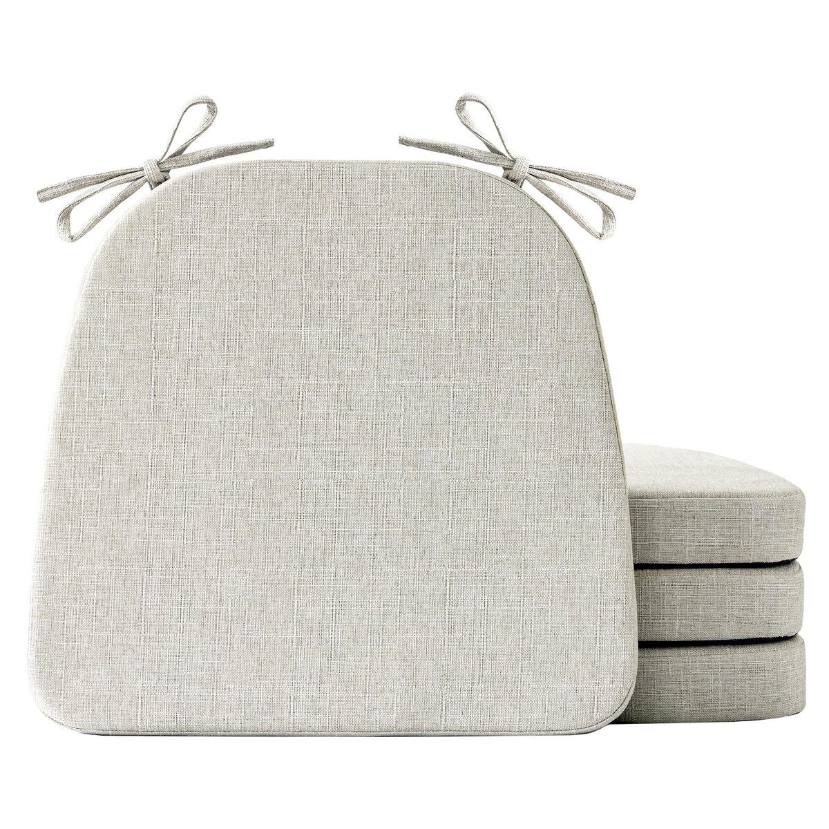 IASEAHK chair cushions set4 beige front view showing contoured foam support