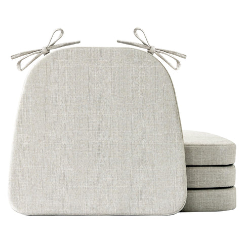 IASEAHK chair cushions set4 beige front view showing contoured foam support
