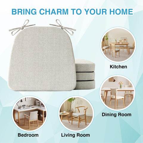 IASEAHK chair cushions set4 beige in use on dining chairs indoors